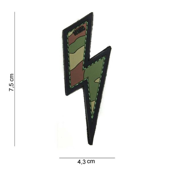 Embleem 3D PVC bliksem woodland #14088