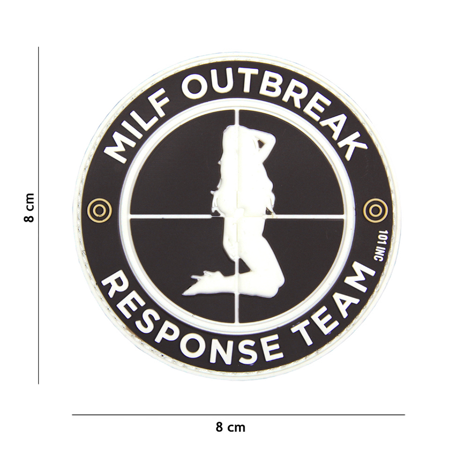 Embleem 3D PVC Milf Outbreak zwart #18005
