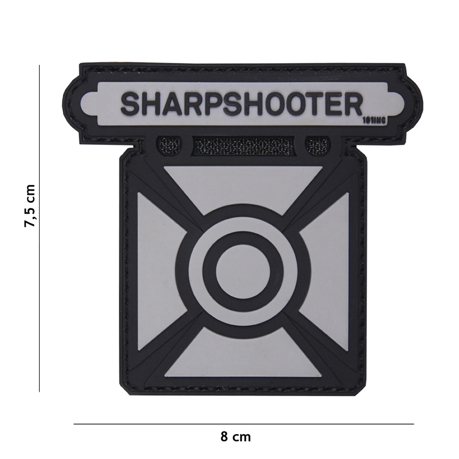 Embleem 3D PVC Sharpshooter grijs #18019