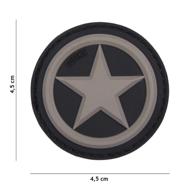Embleem 3D PVC USA star grijs #18064