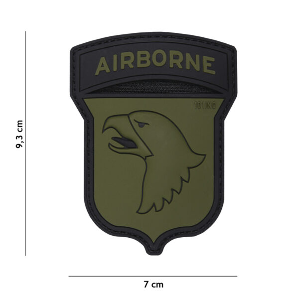 Embleem 3D PVC Airborne 101st groen #17024