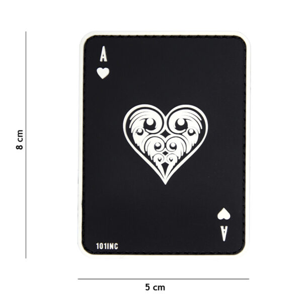 Embleem 3D PVC harten aas zwart #19014