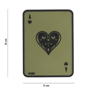 Embleem 3D PVC harten aas groen #19015