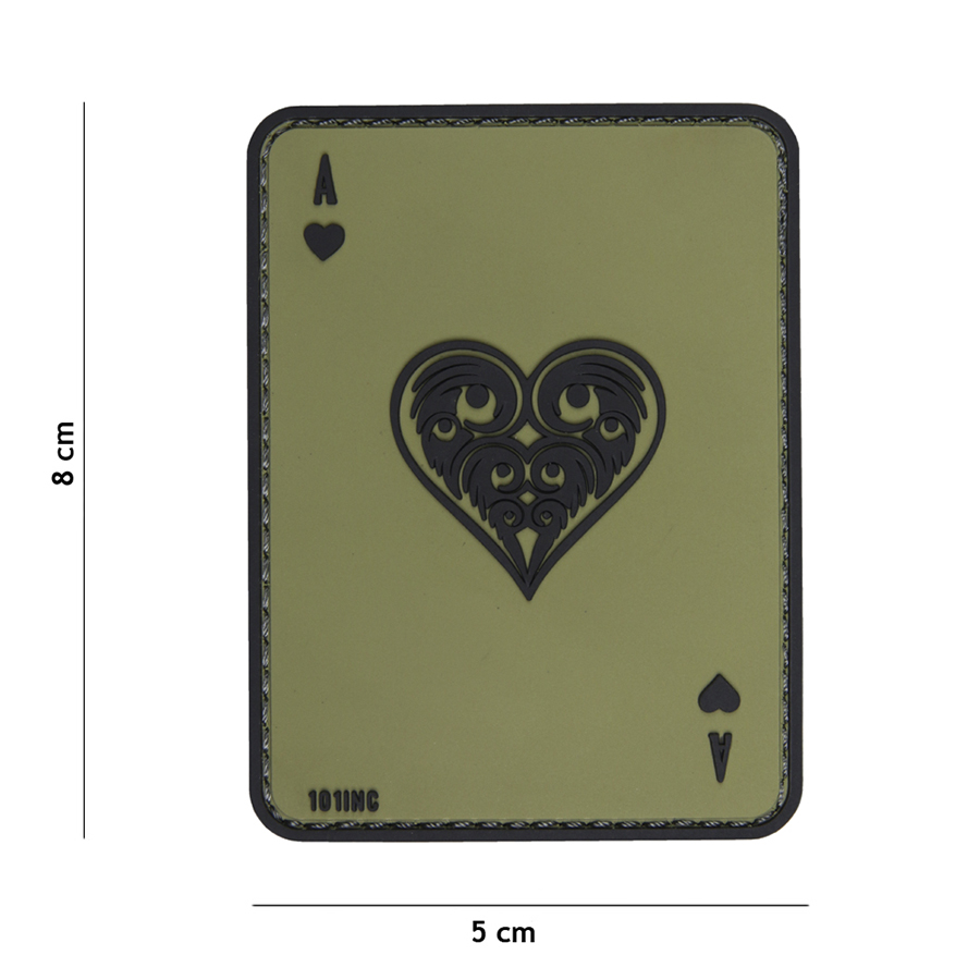 Embleem 3D PVC harten aas groen #19015
