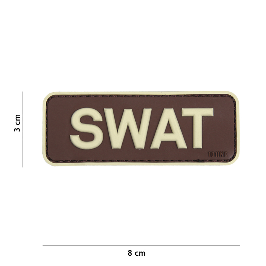 Embleem 3D PVC SWAT bruin #18066