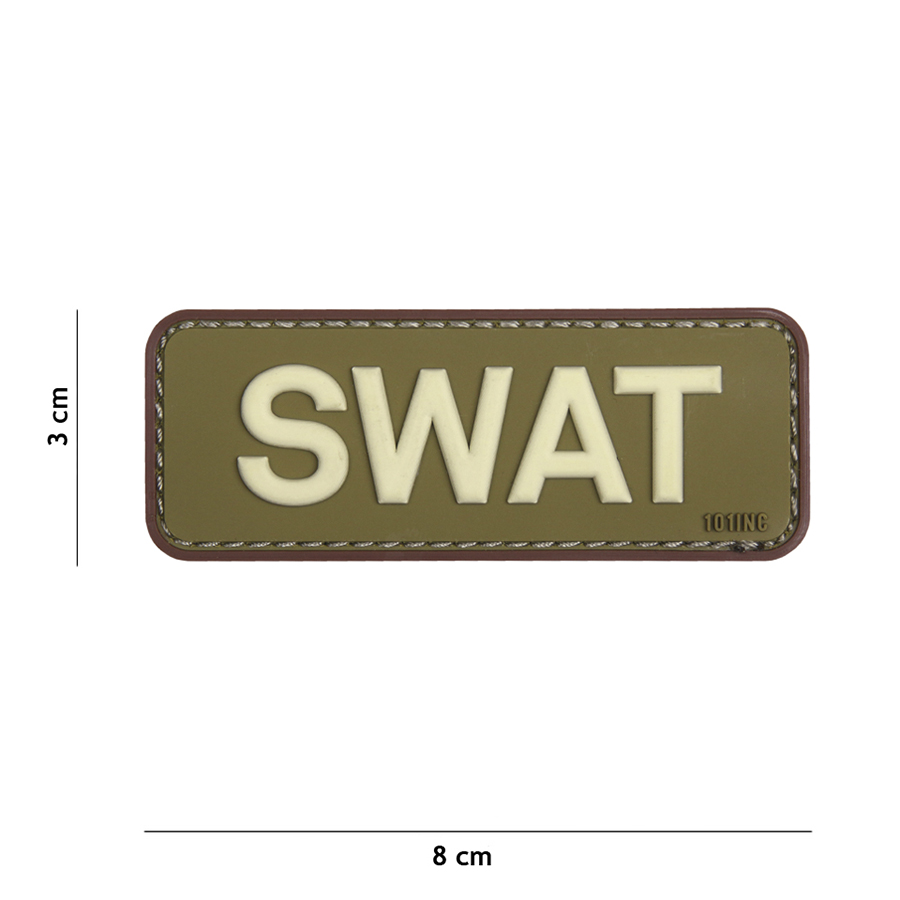 Embleem 3D PVC SWAT groen/bruin #18068