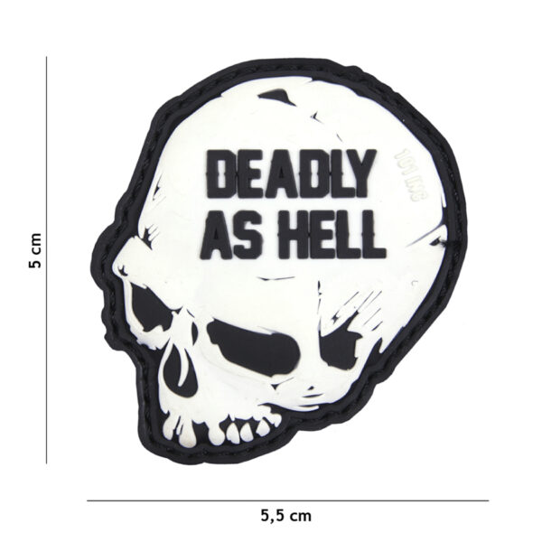 Embleem 3D PVC Deadly as hell wit #16016