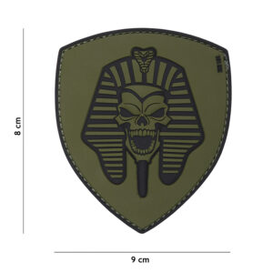 Embleem 3D PVC Farao skull groen #19007