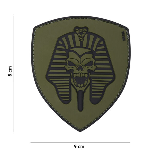 Embleem 3D PVC Farao skull groen #19007