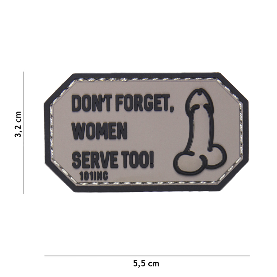 Embleem 3D PVC Don't forget women grijs #18034