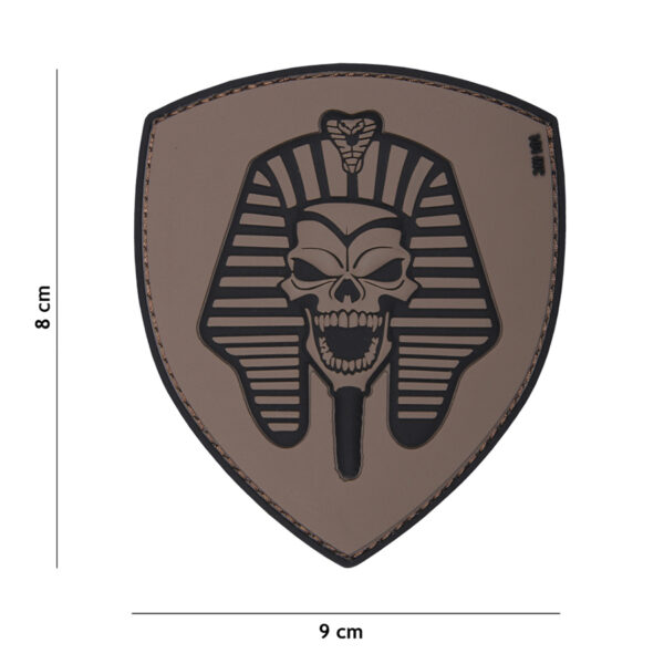 Embleem 3D PVC Farao skull grijs #19008