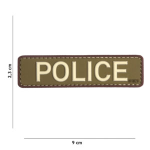 Embleem 3D PVC Police groen/bruin #18039
