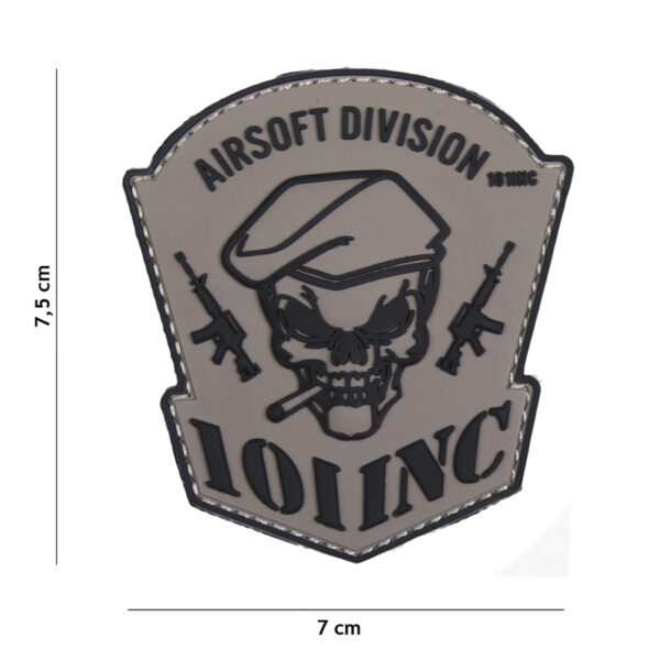 Embleem 3D PVC Airsoft Division 101 INC grijs #18081