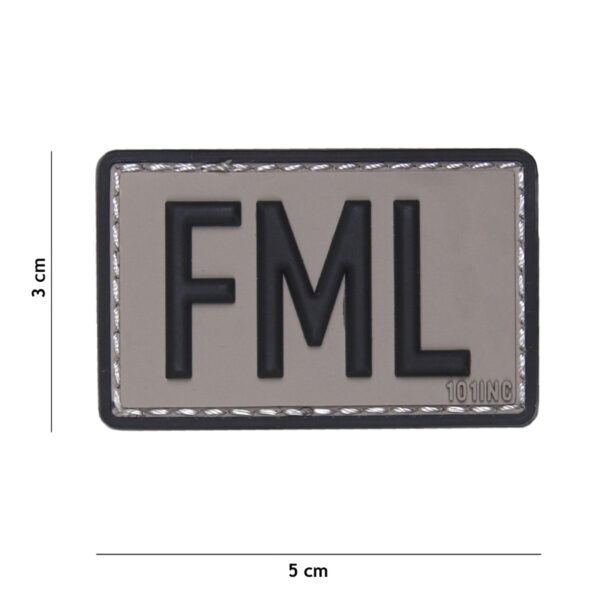 Embleem 3D PVC FML (Fuck My Life) grijs #16039