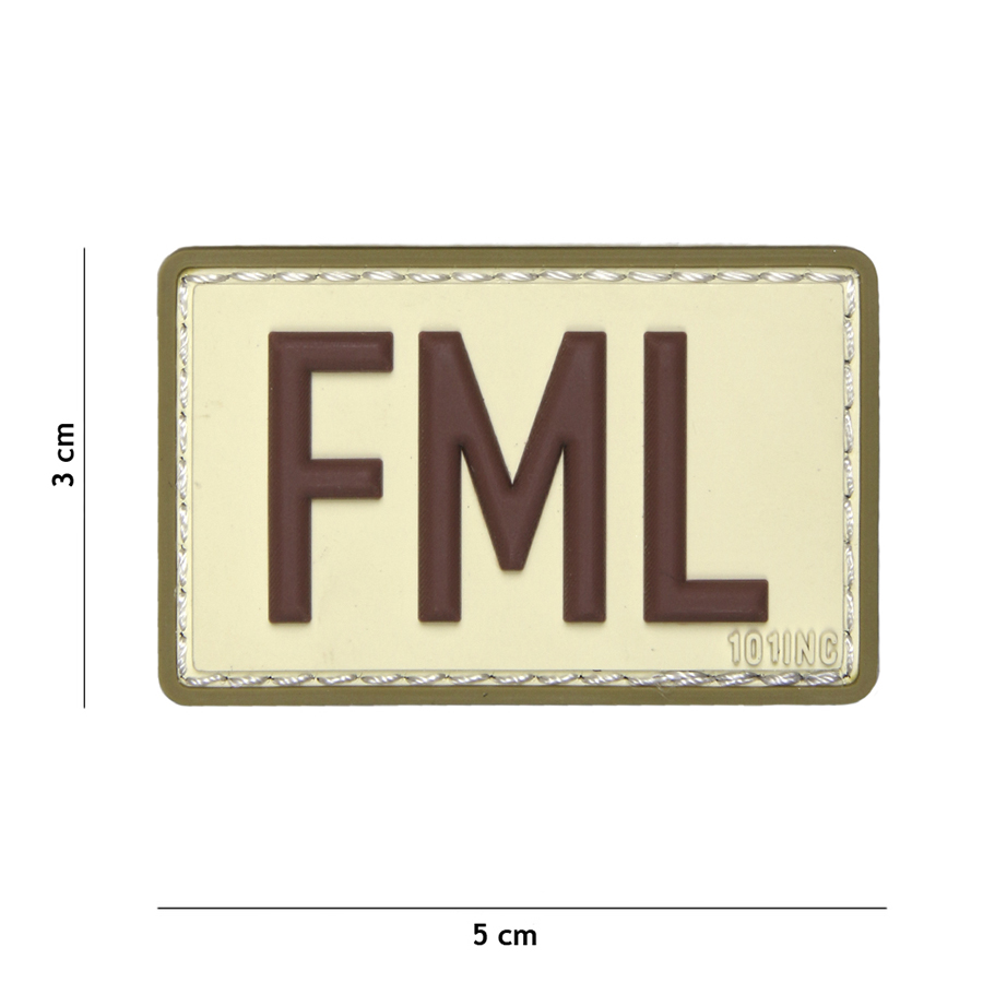 Embleem 3D PVC FML (Fuck My Life) beige #16050