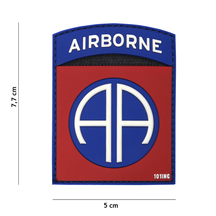 Embleem 3D PVC Airborne 82nd rood #17019 Embleem 3D PVC Airborne 82nd rood #17019