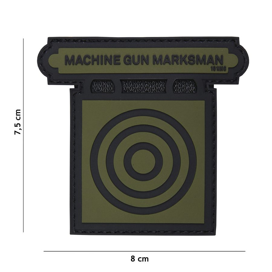 Embleem 3D PVC Machine Gun Marksman groen #17075