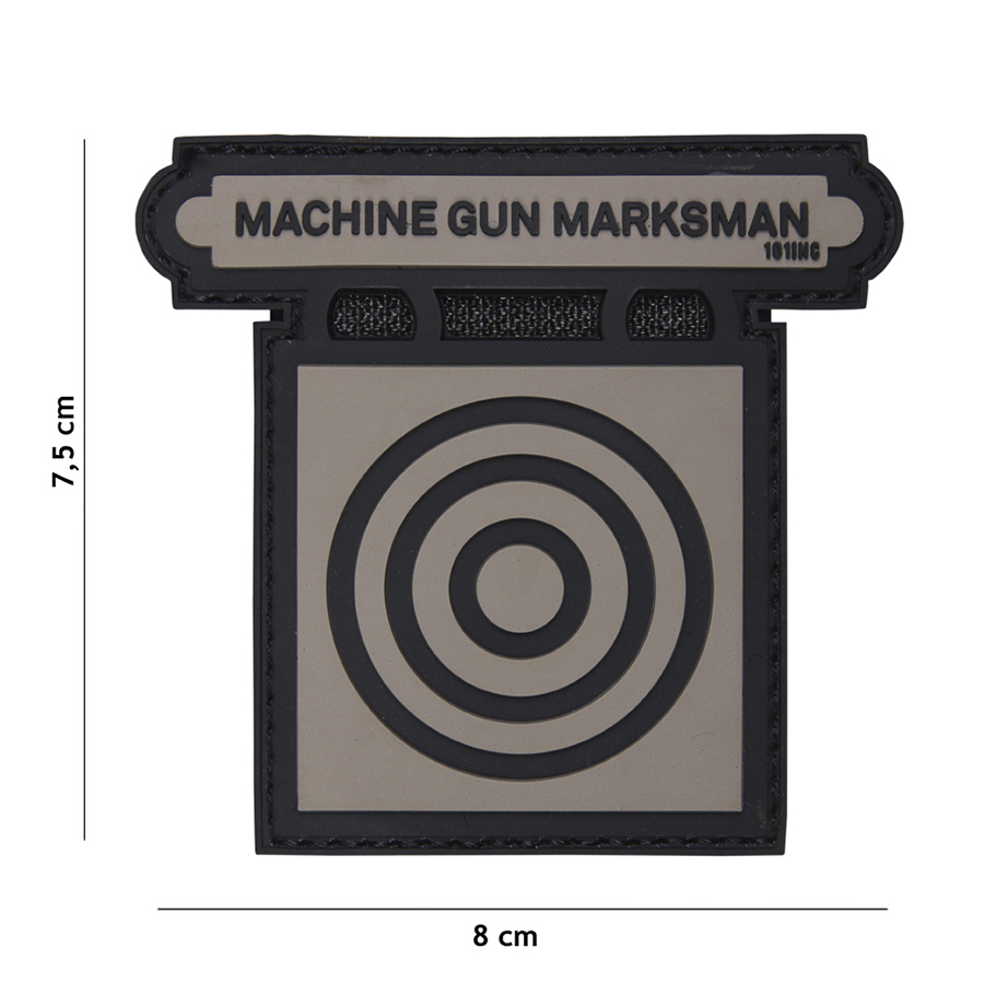 Embleem 3D PVC Machine Gun Marksman grijs #17077