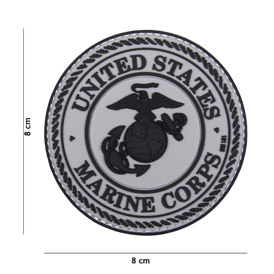 Embleem 3D PVC United States Marine Corps grijs #18070