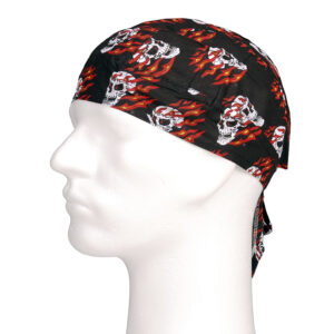 Bandana cap flaming skull #158