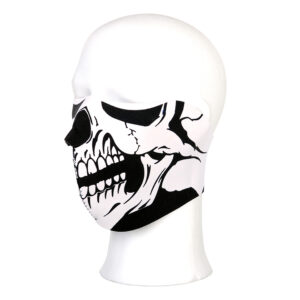 Biker mask half face white skull #115