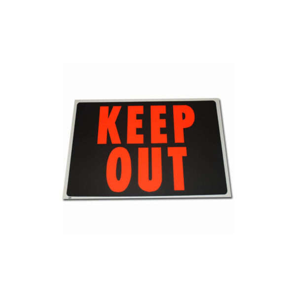 Plastic plaat groot keep out #8164