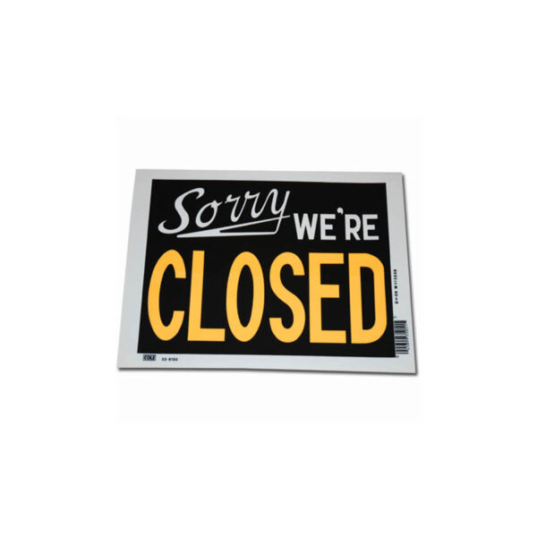 Plastic plaat groot sorry we're closed #7163