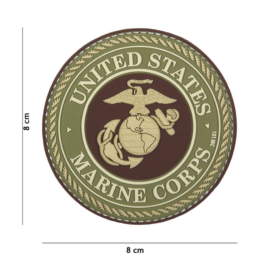 Embleem 3D PVC United States Marine Corps bruin #18071