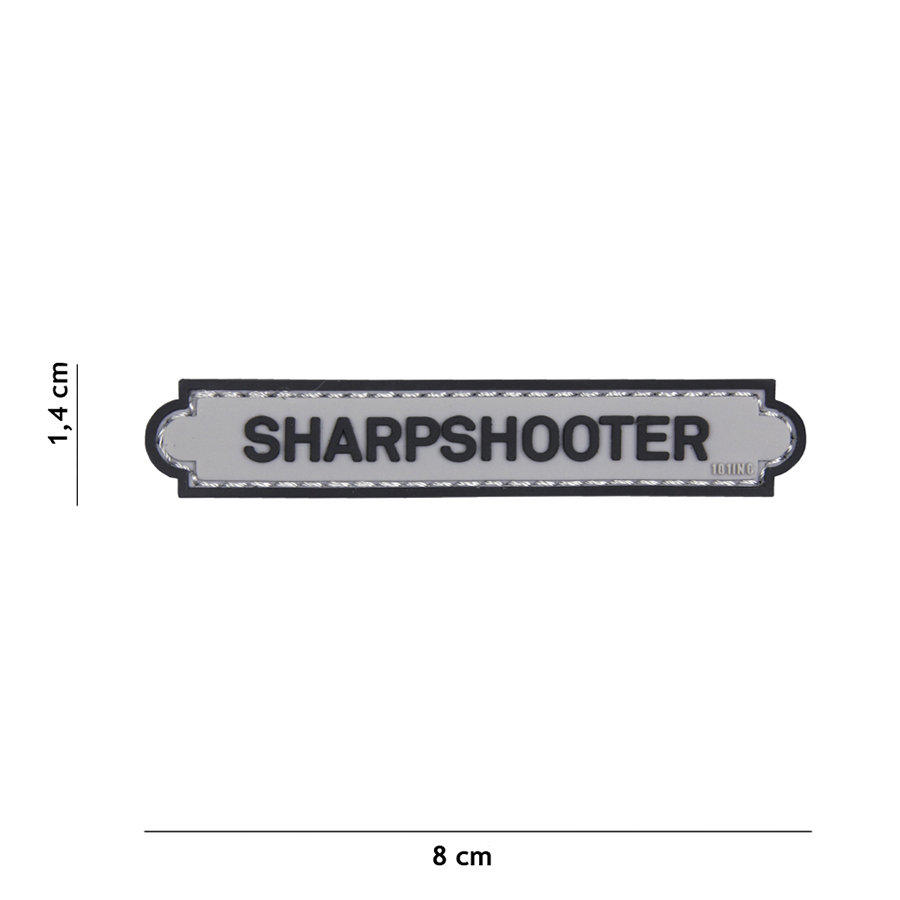 Embleem 3D PVC Sharpshooter tab grijs #18018