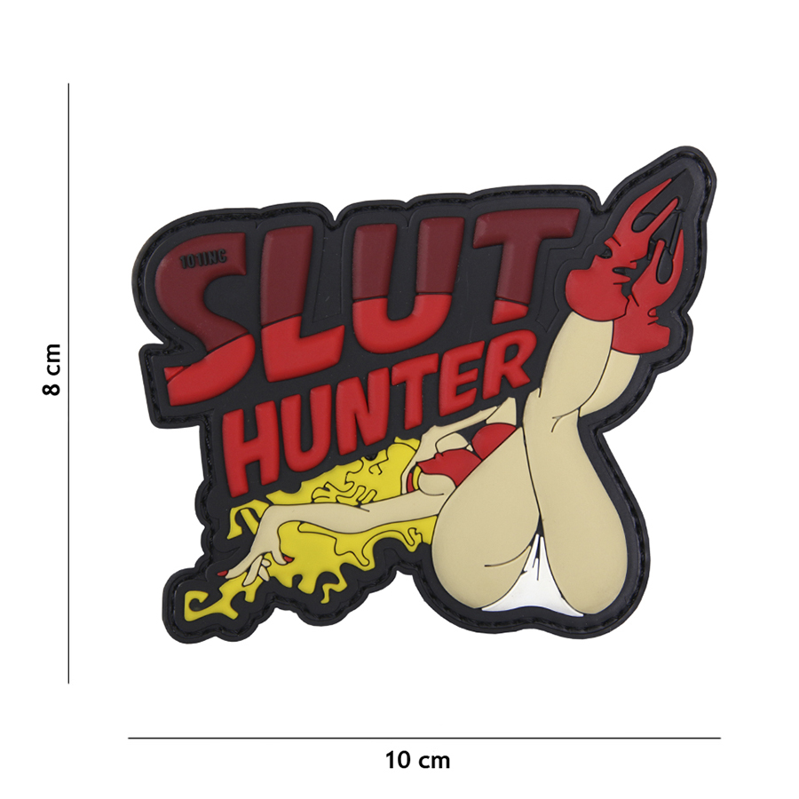 Embleem 3D PVC Slut hunter rood #16046