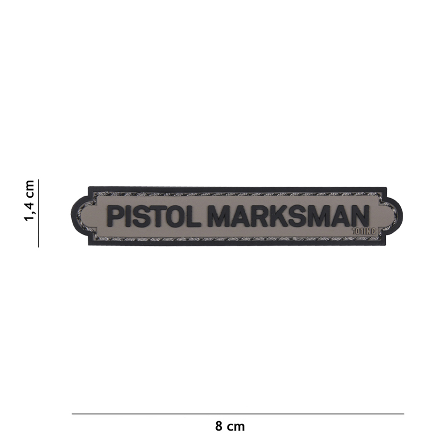Embleem 3D PVC Pistol Marksman tab grijs #17084