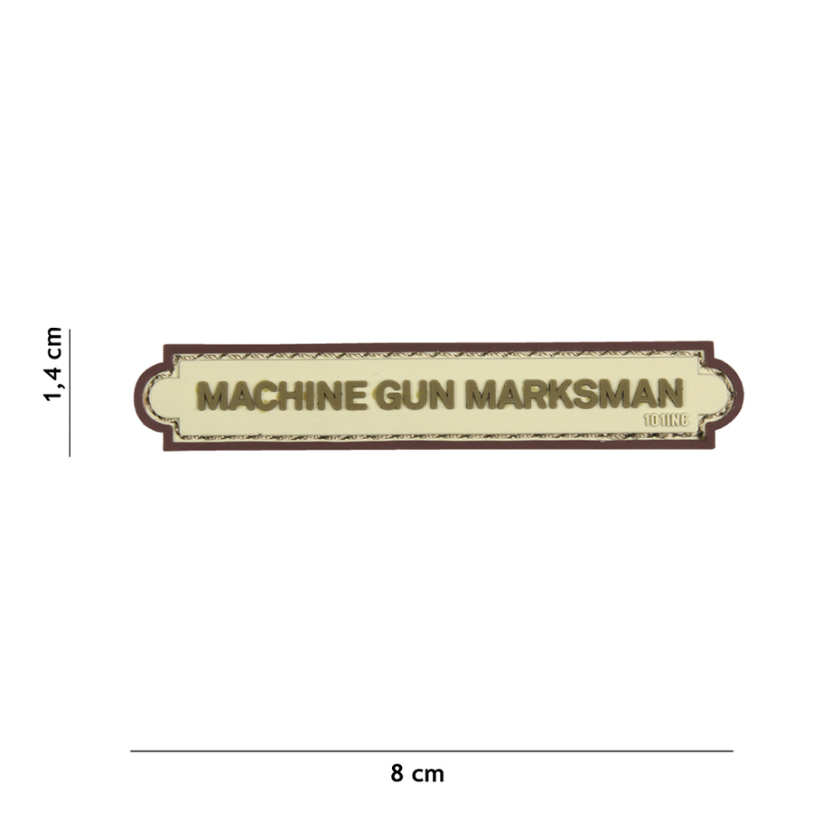 Embleem 3D PVC Machine Gun Marksman tab beige #17078