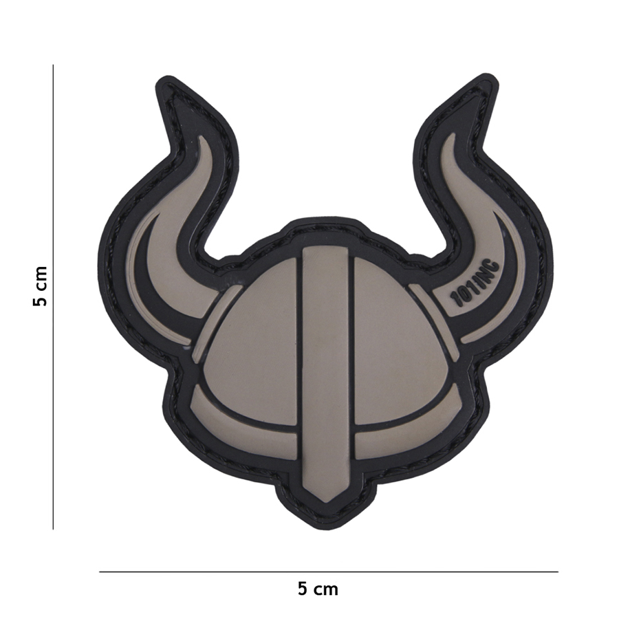 Embleem 3D PVC Viking helm grijs #17017