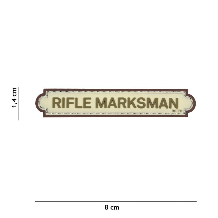 Embleem 3D PVC Rifle Marksman tab beige #18015