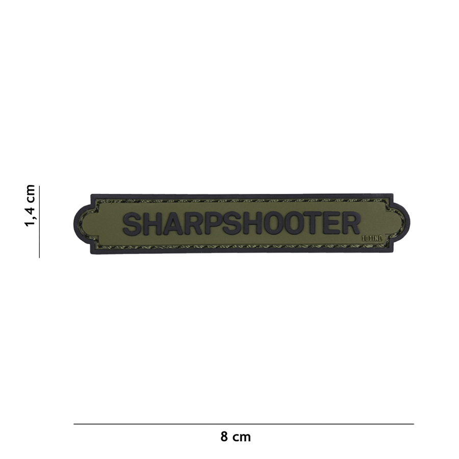 Embleem 3D PVC Sharpshooter tab groen #18016