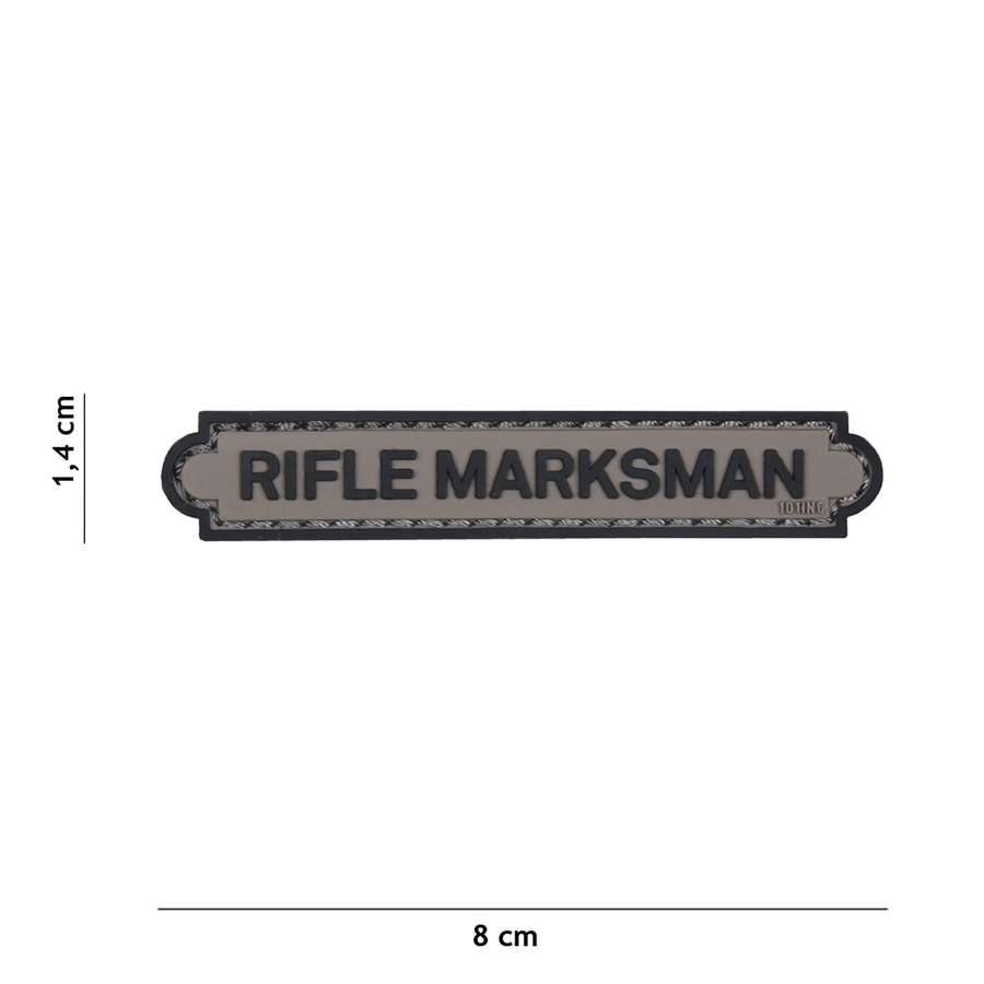 Embleem 3D PVC Rifle Marksman tab grijs #18013