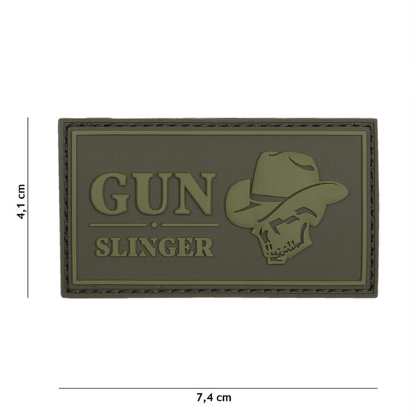 Embleem 3D PVC Gun slinger skull cowboy groen #16053