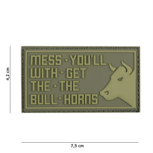 Embleem 3D PVC Mess you'll groen #19029