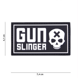 Embleem 3D PVC Gun slinger skull zwart #19021