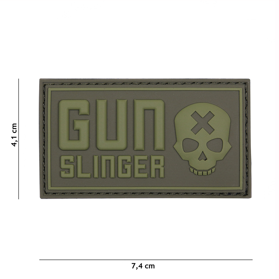 Embleem 3D PVC Gun slinger skull groen #17026
