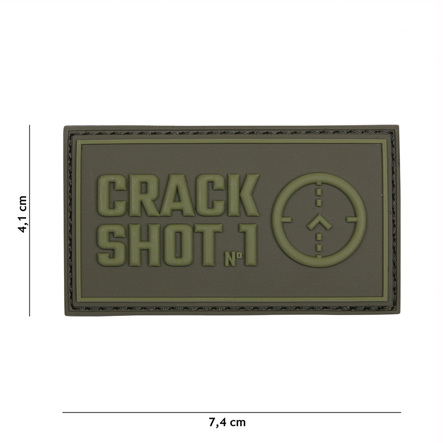 Embleem 3D PVC Crack shot groen #17032