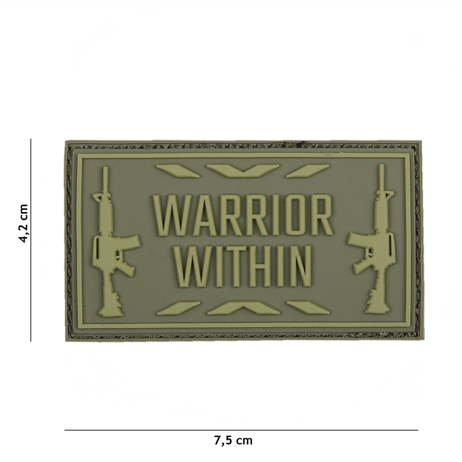 Embleem 3D PVC Warrior within groen #16112