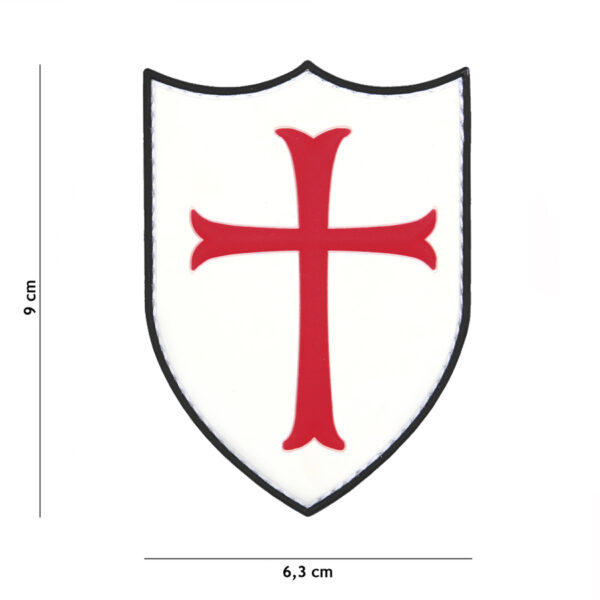 Embleem 3D PVC Crusader wit #20027