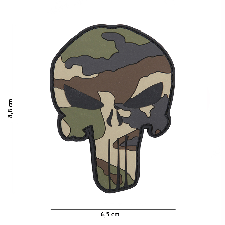 Embleem 3D PVC Punisher Frans camo #19054