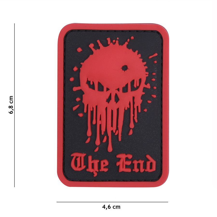 Embleem 3D PVC Skull The End rood #9024