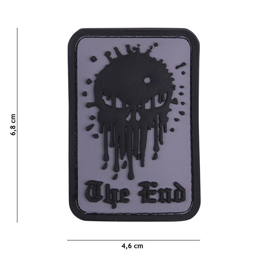 Embleem 3D PVC Skull The End grijs #9026