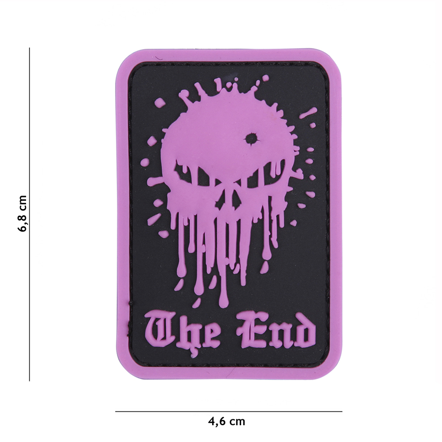 Embleem 3D PVC Skull The End roze #9025