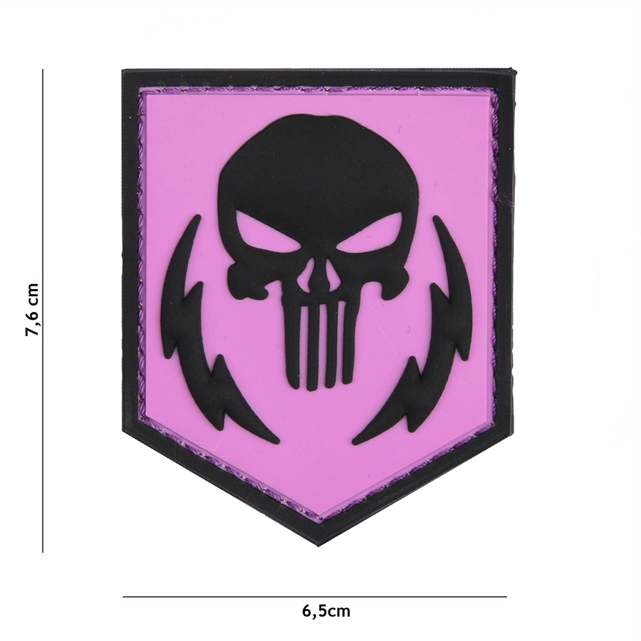 Embleem 3D PVC Punisher thunder strokes roze #9022