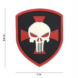 Embleem 3D PVC Schild Punisher kruis rood #11134
