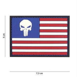 Embleem 3D PVC Punisher USA vlag #13104